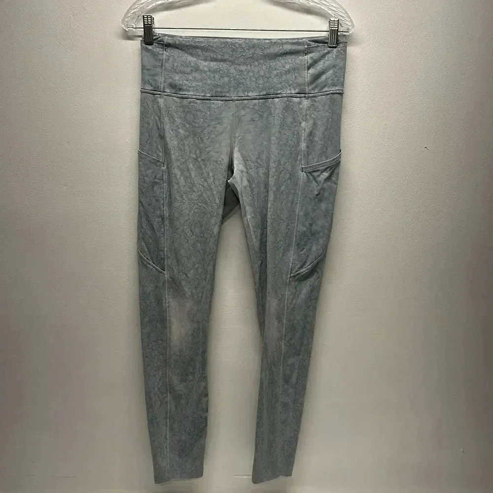 Lululemon Fast and Free Nulux Tights Leggings Athletic Pants Blue 25” Size 10